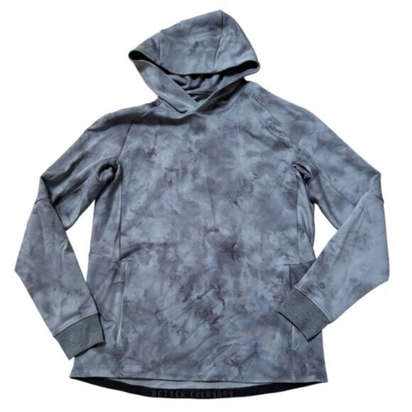 Lululemon Men Textured Tech Hoodie Diamond Dye Rhino Grey Anchor Size Medium - Picture 1 of 4